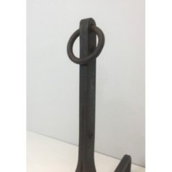 Paire de Chenets Modernistes en Fer forgé