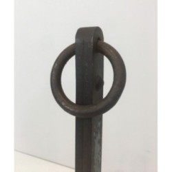 Paire de Chenets Modernistes en Fer forgé