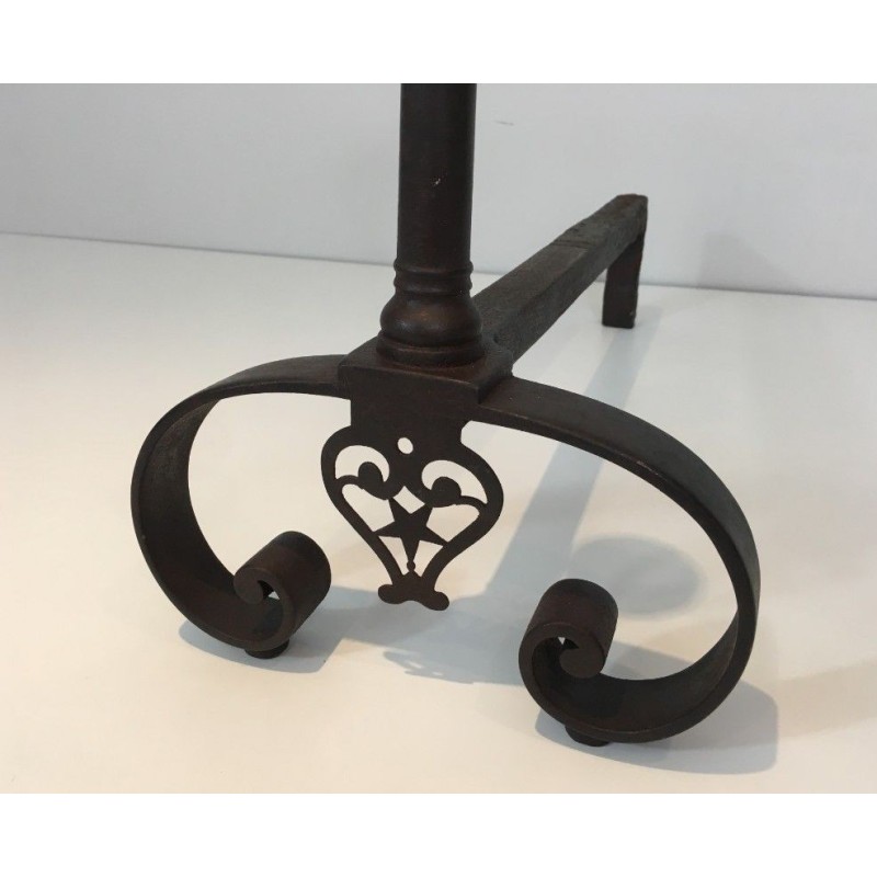 Paire de Chenets en fer Forgé