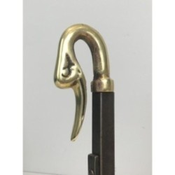 Paire de Chenets en Fer Forgé et Laiton.