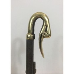 Paire de Chenets en Fer Forgé et Laiton.