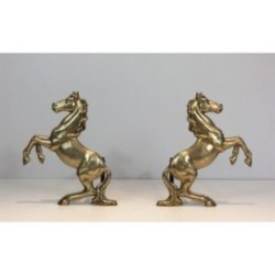 Paire de chenets chevaux
