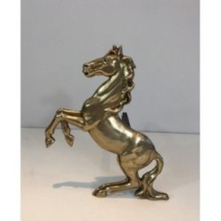 Paire de chenets chevaux
