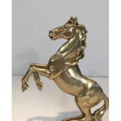 Paire de chenets chevaux
