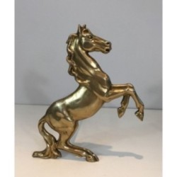 Paire de chenets chevaux