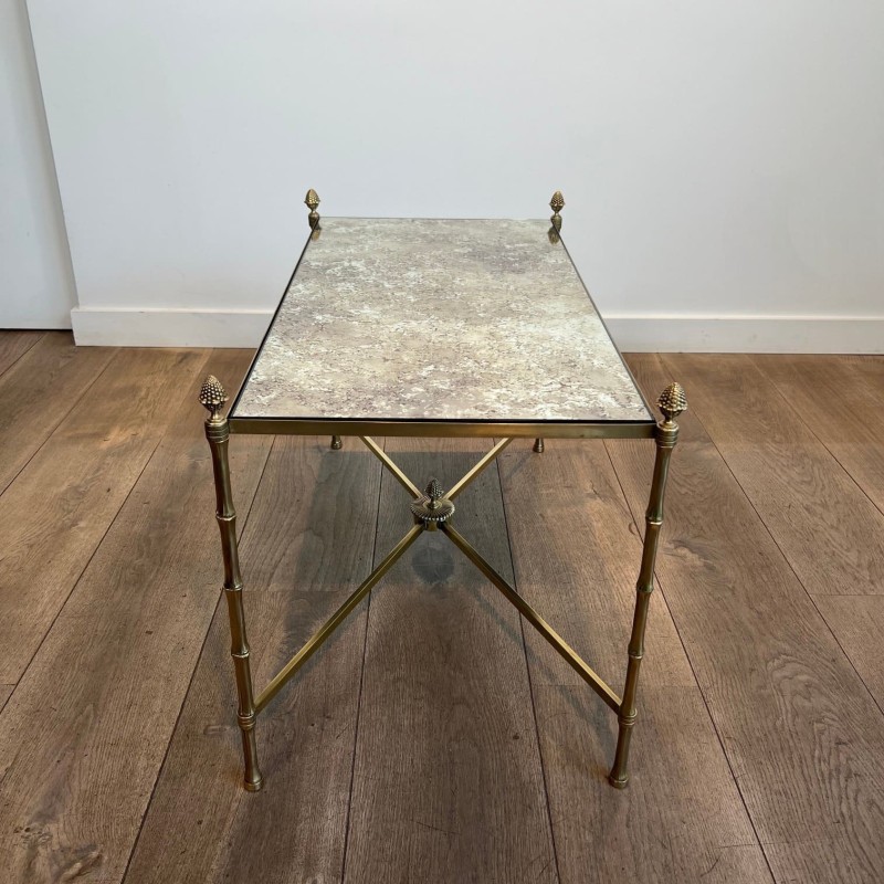 Maison Baguès Brass Venere Mirror Coffee Table 1970 - Modern Eye Gallery