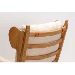 Pair of Brutalist Oak Lounge Chairs | European Design Circa 1960