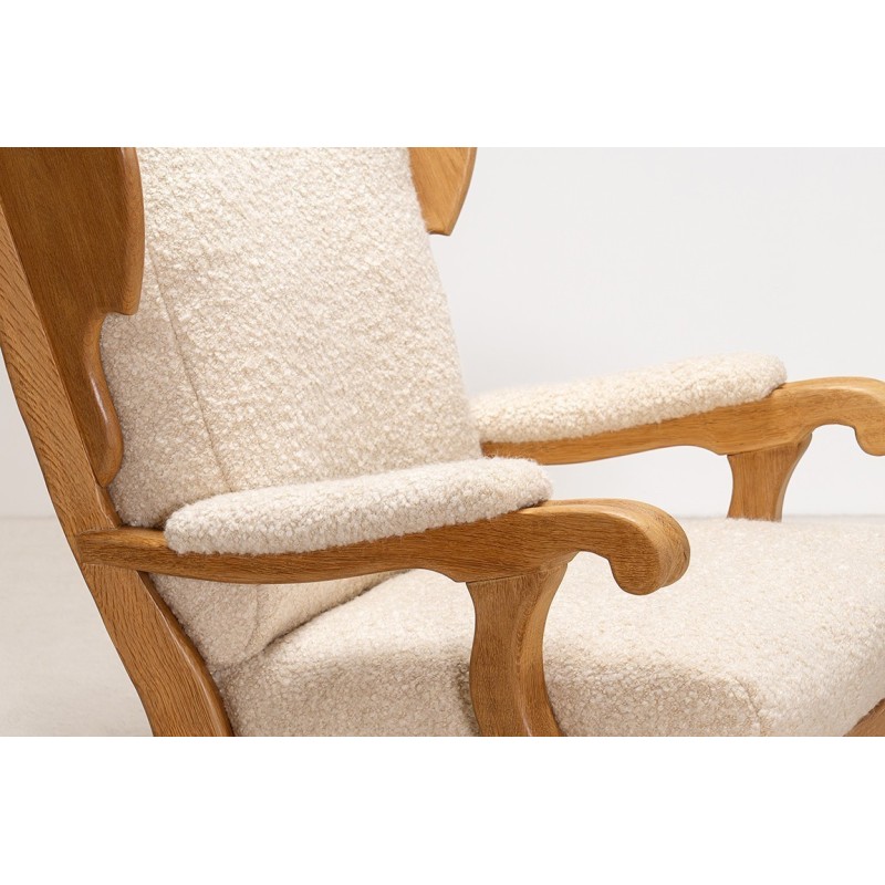 Pair of Brutalist Oak Lounge Chairs | European Design Circa 1960