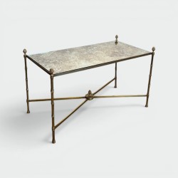 Maison Baguès Brass Venere Mirror Coffee Table 1970 - Modern Eye Gallery