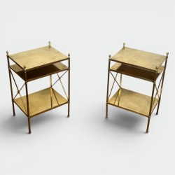 Pair of Brass Side Tables Maison Jansen 1940 - Modern Eye Gallery