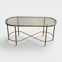 Oval Brass Coffee Table | Maison Baguès Style 1960s Vintage