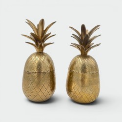 Pair of Brass Pineapple Ice Buckets | Mauro Manetti Style 1970s