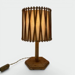 Louis Sognot Rattan Lamp | 1950s Vintage French Riviera Lighting