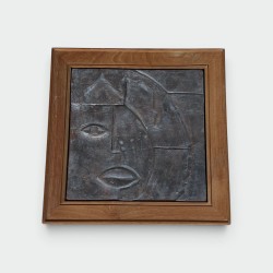 Modernist Cubist Ceramic Plaque | 1970s Vintage Wall Art