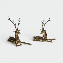 Engraved Bronze Stag Sculptures | 1970s French Animalier Art