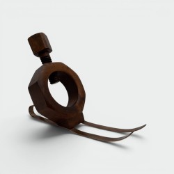 Vintage Wooden Bottle Holder | Nut on Skis 1970s Barware