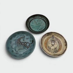 Set of 3 Vintage Ceramic Bowls 1950s | Mythological Decor