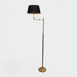 Floor Reading Lamps with Articulated Arm in Gilt Brass, Neoclassical Style, Attributed to Maison Jansen, Circa 1970