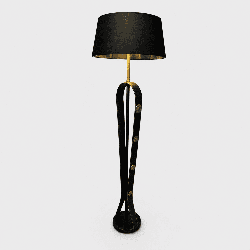 Floor Lamp in Black Saddle-Stitched Leather with Brass Equestrian Medallions, Jacques Adnet, Circa 1950