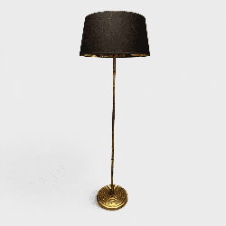 Faux Bamboo Gilt Bronze Floor Lamp, Circular Base, Maison Baguès, Circa 1960