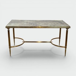 Rectangular Coffee Table in Brass with Beaded Gallery and | Modern Eye Gallery