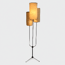 Tripod Floor Lamp in Wrought Iron with Three Tiered Lights | Modern Eye Gallery