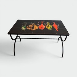 Wrought Iron Coffee Table with a Top of Ceramic Tiles Depi | Modern Eye Gallery