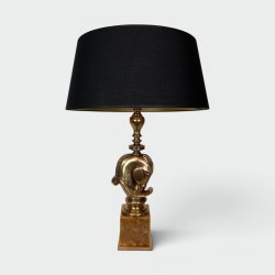 Bronze Horse Head Lamp, Onyx Base, Maison Charles, Circa 1 | Modern Eye Gallery