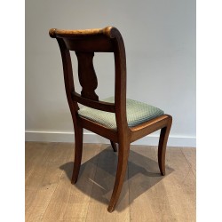 Set of Eight Walnut Chairs with a Bandeau Back and Sabre L | Modern Eye Gallery
