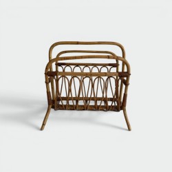 Bent Rattan and Bamboo Magazine Rack with Arch Decor, Ital | Modern Eye Gallery
