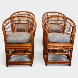 Set of Faux Tortoiseshell Bamboo Armchairs, Brighton Pavil | Modern Eye Gallery