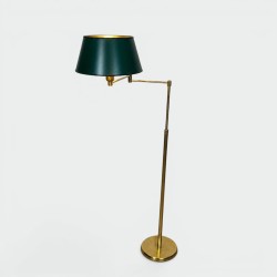 Telescopic Floor Reading Lamp in Gilt Brass with Articulat | Modern Eye Gallery