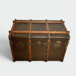 Louis Vuitton Travel Trunk in Damier Canvas, Wooden Slats | Modern Eye Gallery