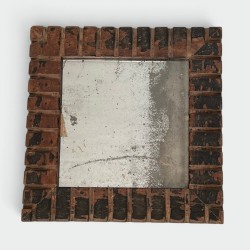 Square Mirror with Carved Wood Frame Decorated with Dentil | Modern Eye Gallery