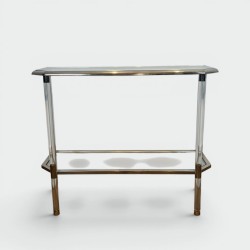 Console with Cut Corners in Plexiglas and Chrome Metal, Tw | Modern Eye Gallery
