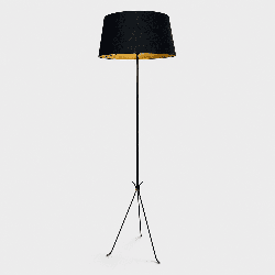Tripod Floor Lamp in Black Lacquered Metal and Brass, Fren | Modern Eye Gallery