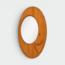 Oval Mirror in Carved Solid Pine with Organic Form, Scandi | Modern Eye Gallery