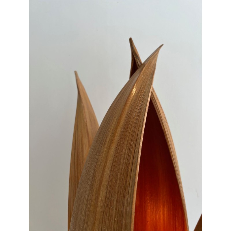 Decorative Palm Tree and Rope Table Lamp, Rattan, French Work, circa 1970
