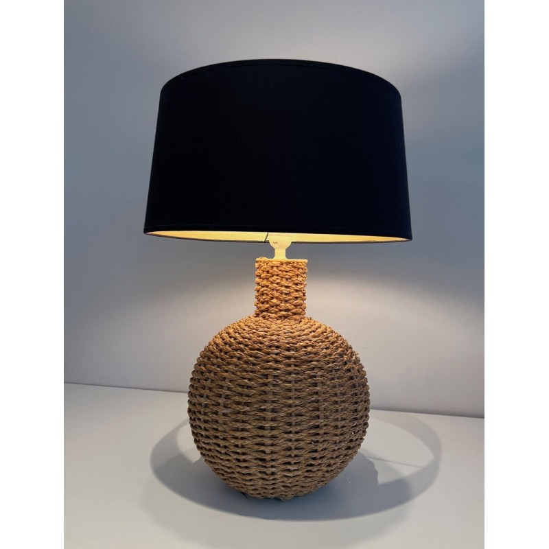 Rope Table Lamp, in the Style of Audoux-Minet, French Work, circa 1970