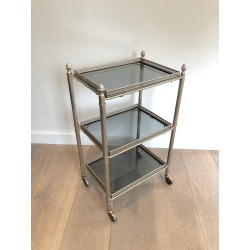Three-Tier Stand in Silvered Metal with Openwork Galleries | Modern Eye Gallery