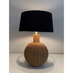 Rope Table Lamp, in the Style of Audoux-Minet, French Work, circa 1970