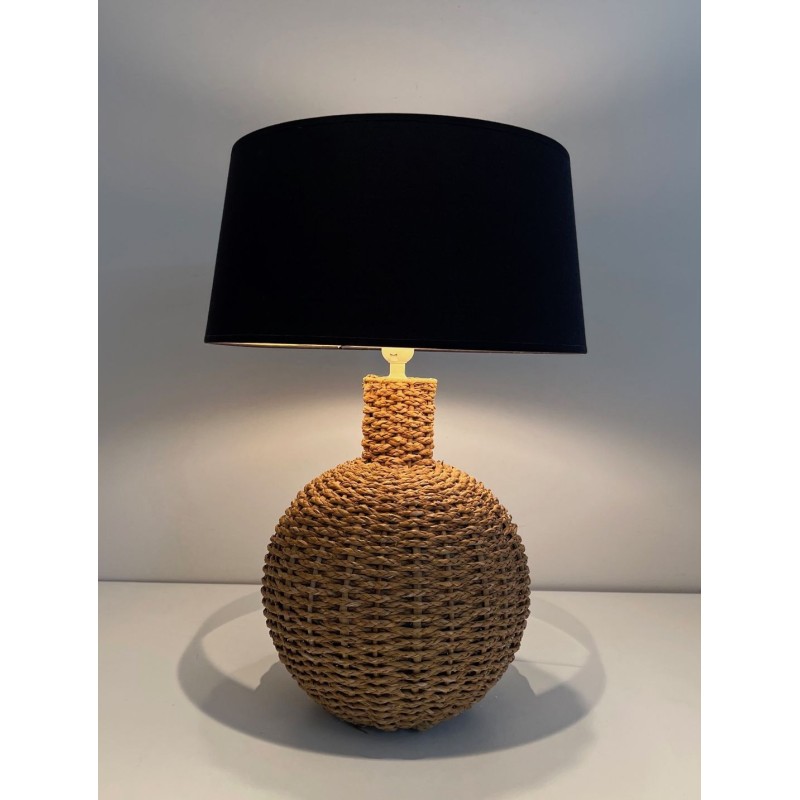 Rope Table Lamp, in the Style of Audoux-Minet, French Work, circa 1970