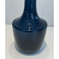 Blue Blown Glass Table Lamp, French or Italian Work, circa 1970