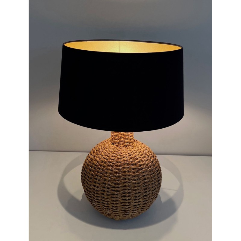 Rope Table Lamp, in the Style of Audoux-Minet, French Work, circa 1970