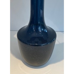 Blue Blown Glass Table Lamp, French or Italian Work, circa 1970