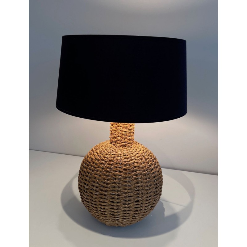 Rope Table Lamp, in the Style of Audoux-Minet, French Work, circa 1970