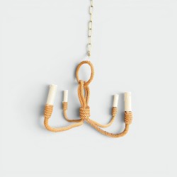 Braided Hemp Rope Four-Light Chandelier, Audoux-Minet, Cir | Modern Eye Gallery