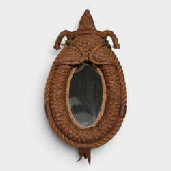 Oval Rope Mirror with Horse-Bit Decor, Audoux-Minet, Circa | Modern Eye Gallery