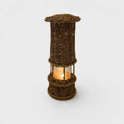 Woven Rattan Lamp in the Form of an Oil Lamp, Attributed t | Modern Eye Gallery