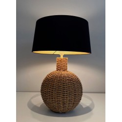 Rope Table Lamp, in the Style of Audoux-Minet, French Work, circa 1970